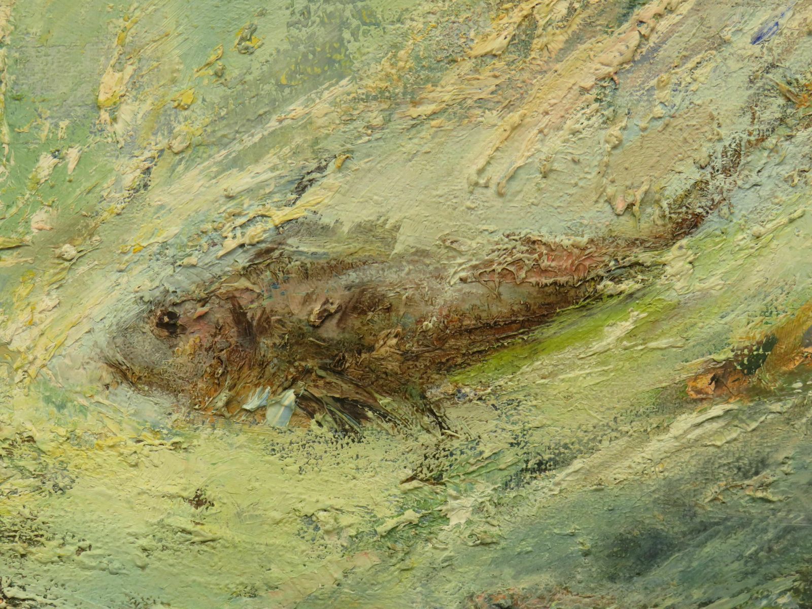 Framed Oil On Board 'Fish' By Karolyi, Signed And Dated 1968 photo buy