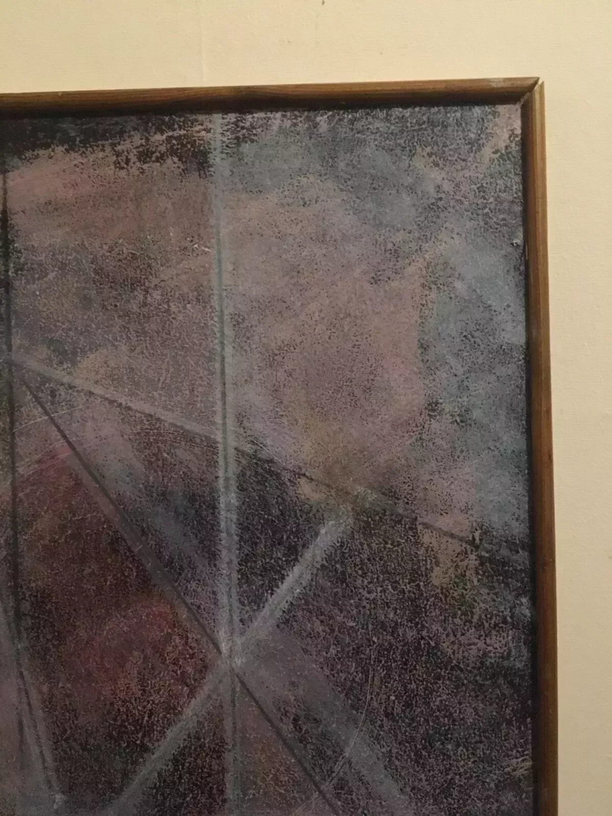 Vintage Abstract Oil Painting Large Signed Modernist Art Klee Influence 1980s photo Art