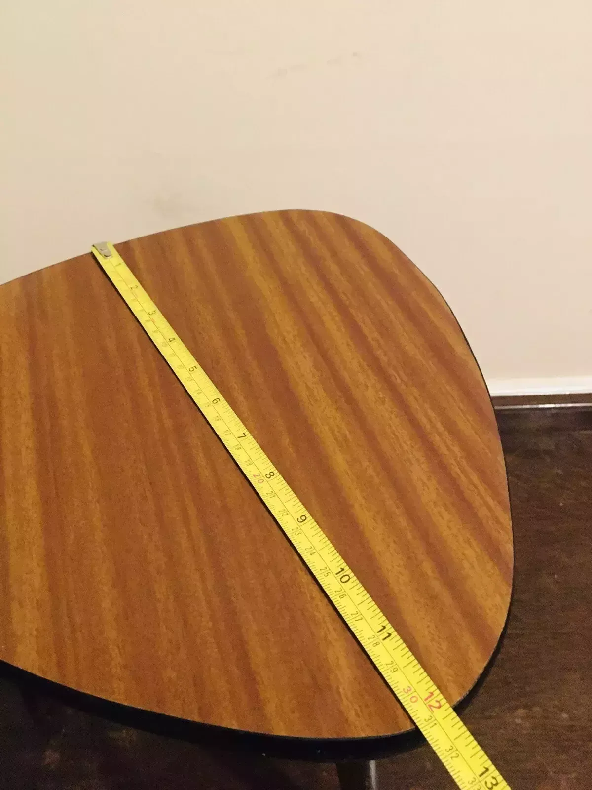 Mid Century Atomic Guitar Pick Tripod Table Plant Stand Vintage Side Table photo 75.0
