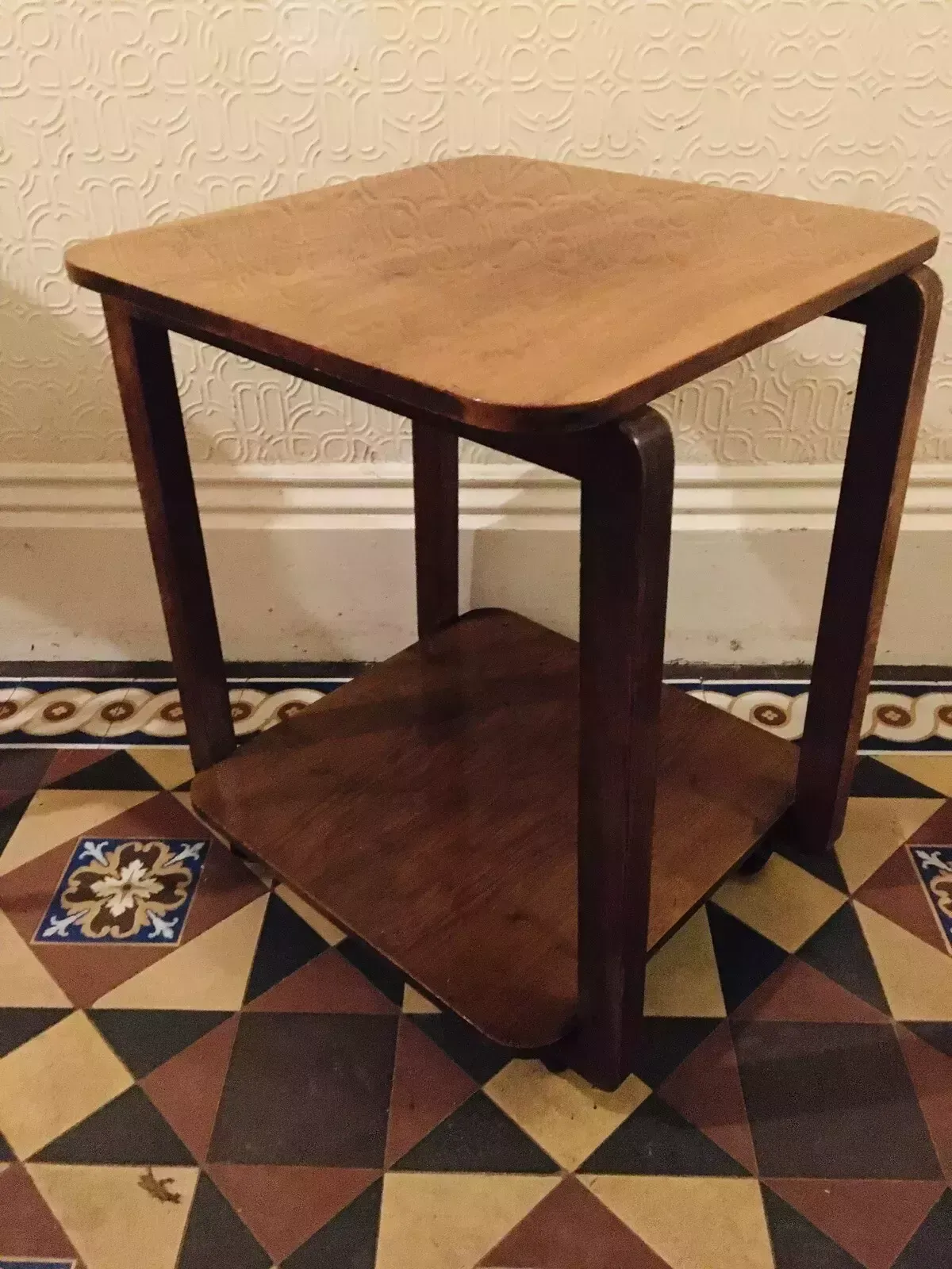 Art Deco Trolley Walnut Veneered Side Table 1930's Drinks Trolley photo vinterior
