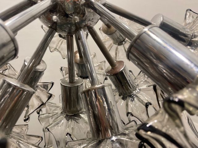 Large Midcentury Murano Mazzega Glass Chandelier 1970’s photo furniture