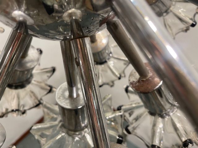 photo furniture Large Midcentury Murano Mazzega Glass Chandelier 1970’s