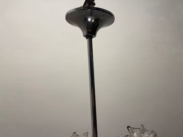 photo for sale Large Midcentury Murano Mazzega Glass Chandelier 1970’s