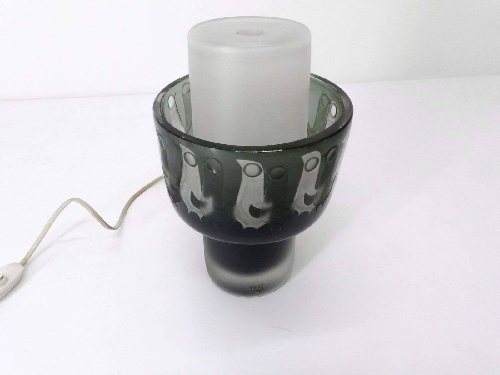 Scandinavian Glass Lamp Hans Ove Sandeberg For Kosta Boda 1969 photo Lighting