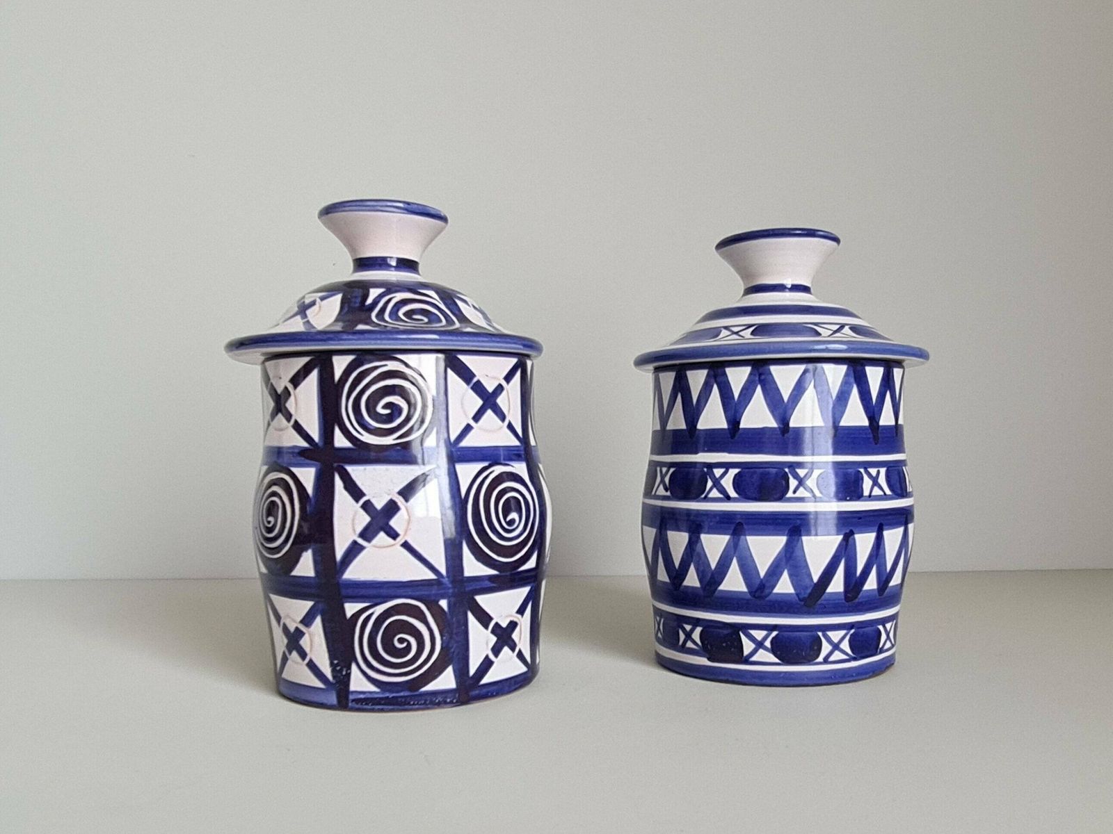 Rare Coffee And Tea Pots Signed R.P. Robert Picault Bleu Vallauris/ 1950 / Ceramic / Vintage / French Riviera / Mediterranean Style / 20th