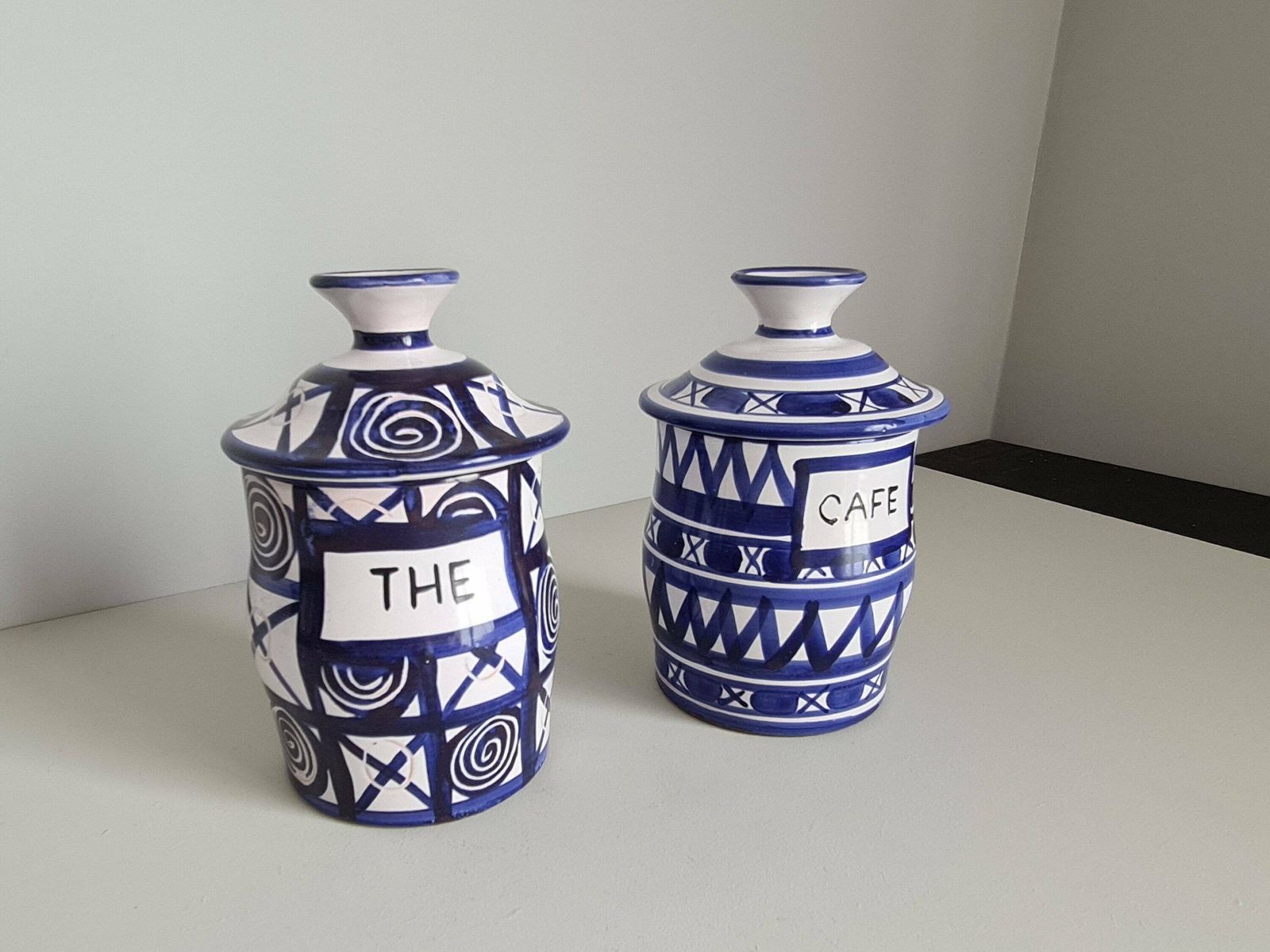 Rare Coffee And Tea Pots Signed R.P. Robert Picault Bleu Vallauris/ 1950 / Ceramic / Vintage / French Riviera / Mediterranean Style / 20th photo buy