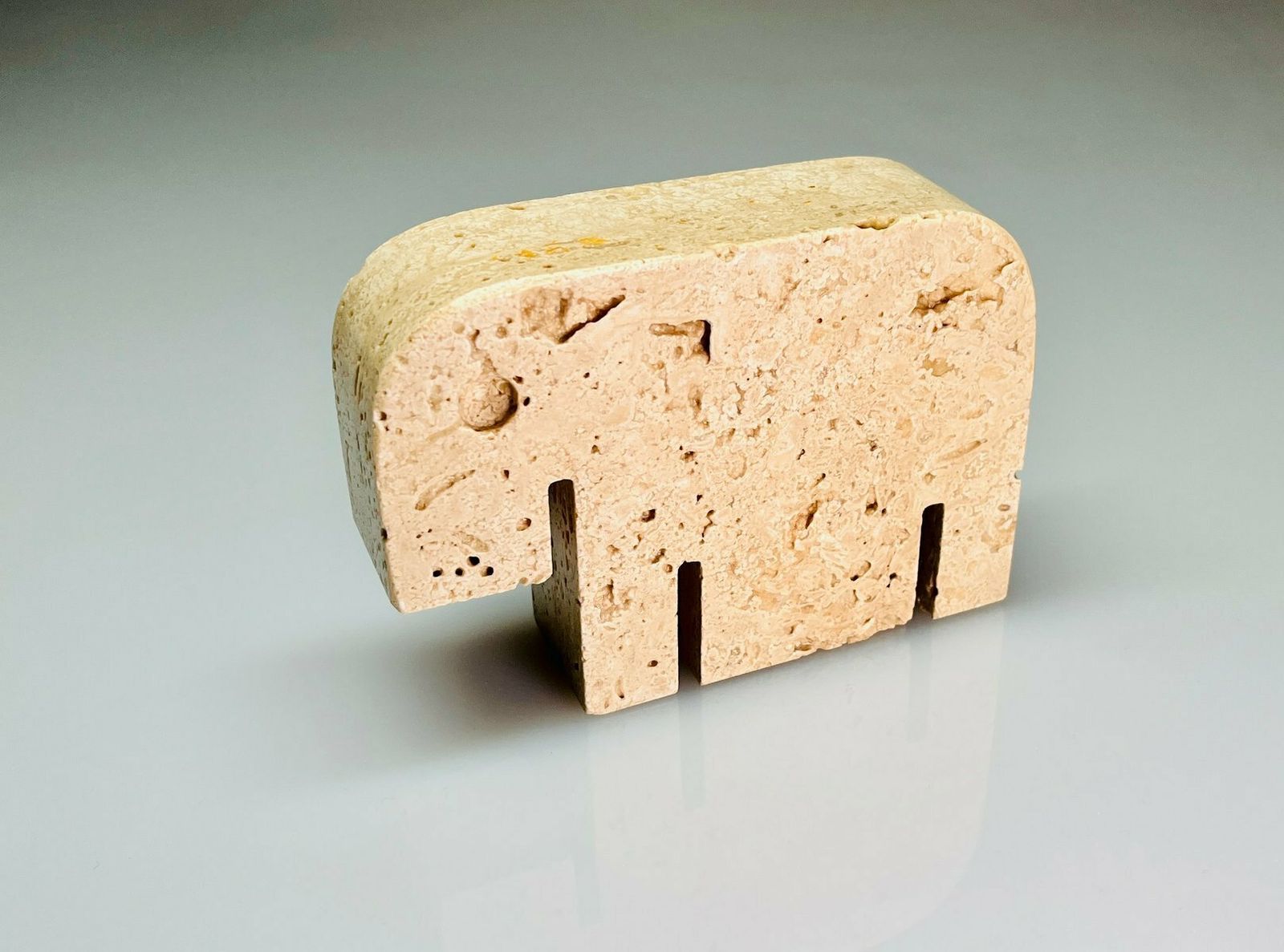 Italian Travertine Figure Of An Elephant From Fratelli Mannelli photo 250.0