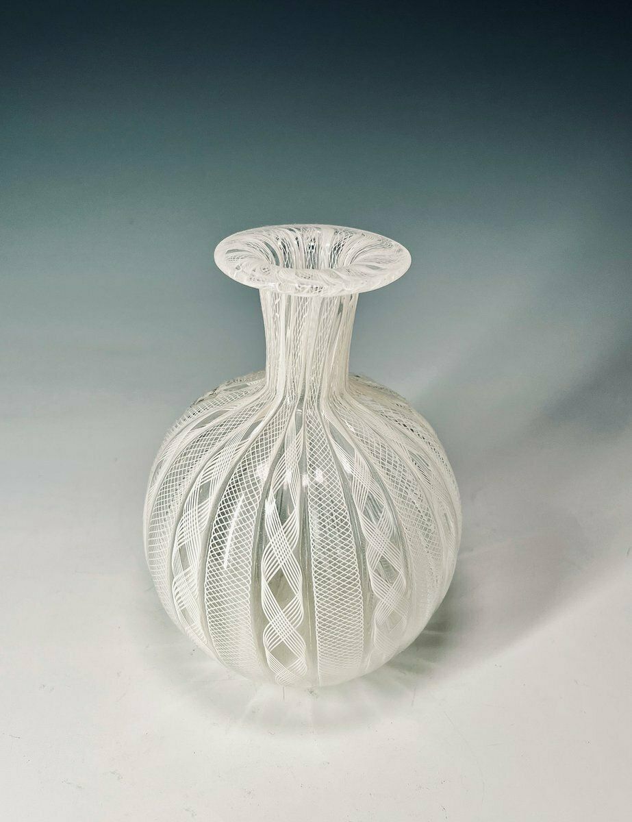 Murano Zanfirico Glass Vase By Zanetti, 1970s photo furniture