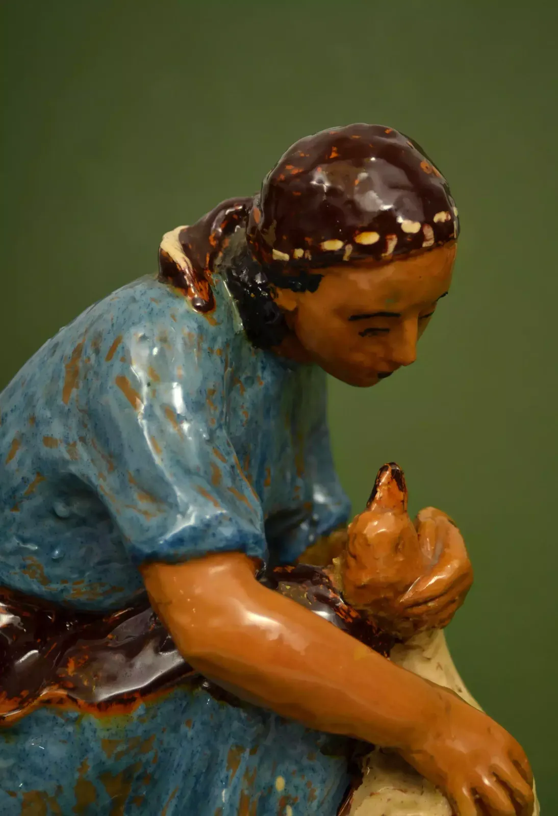 photo for sale Ceramic Figure Girl With A Goose