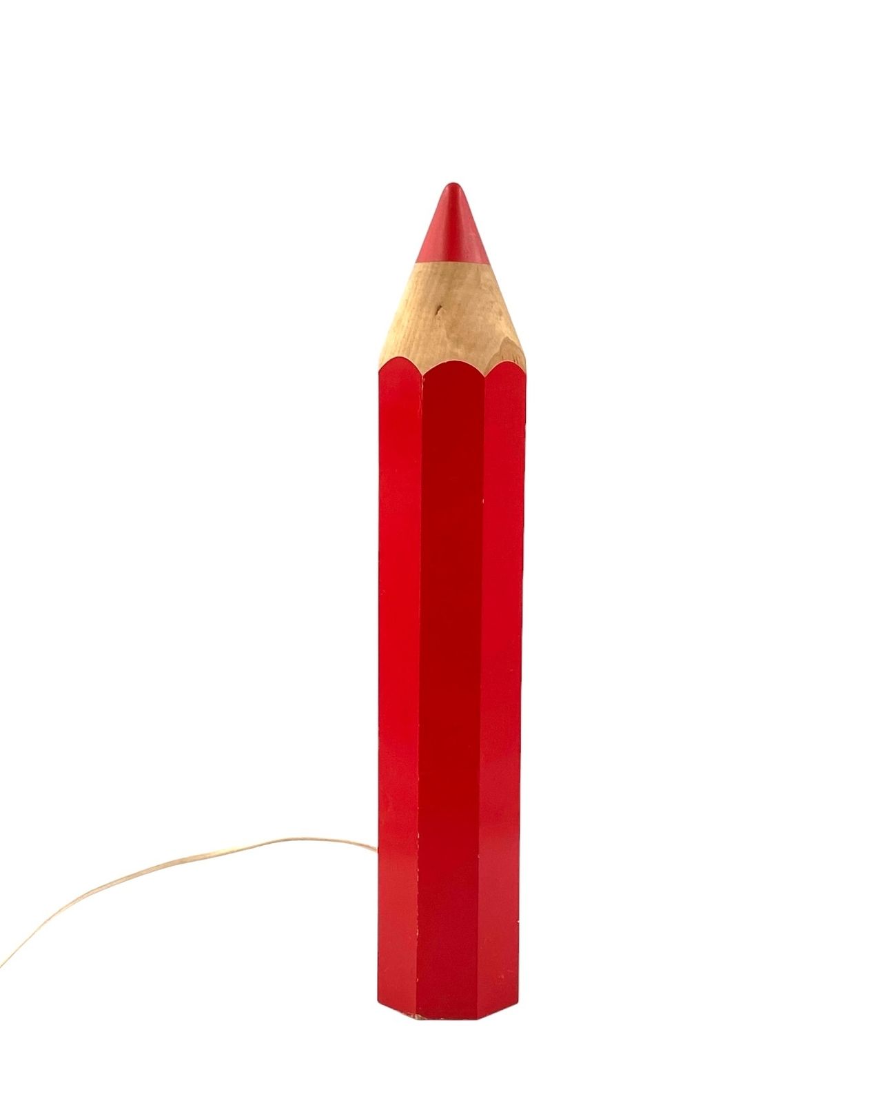 Michel Aroutcheff, Postmodern Red Pencil Table Lamp, Ed. Vilac France 1980s photo buy