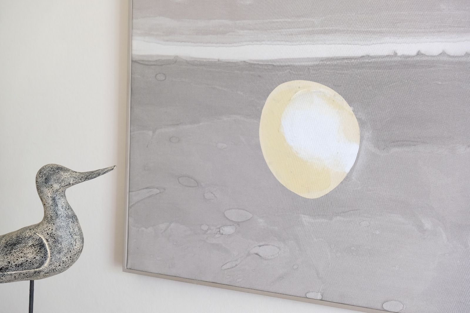 Large Contemporary Abstract Oil Painting On Canvas In Greige Taupe Tones photo for sale