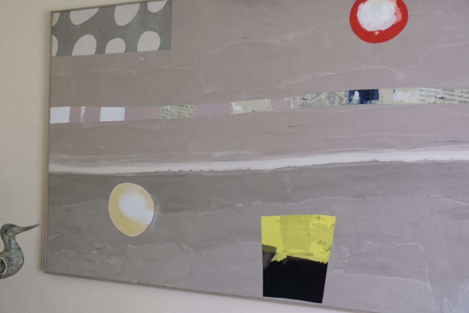 Large Contemporary Abstract Oil Painting On Canvas In Greige Taupe Tones photo vinterior