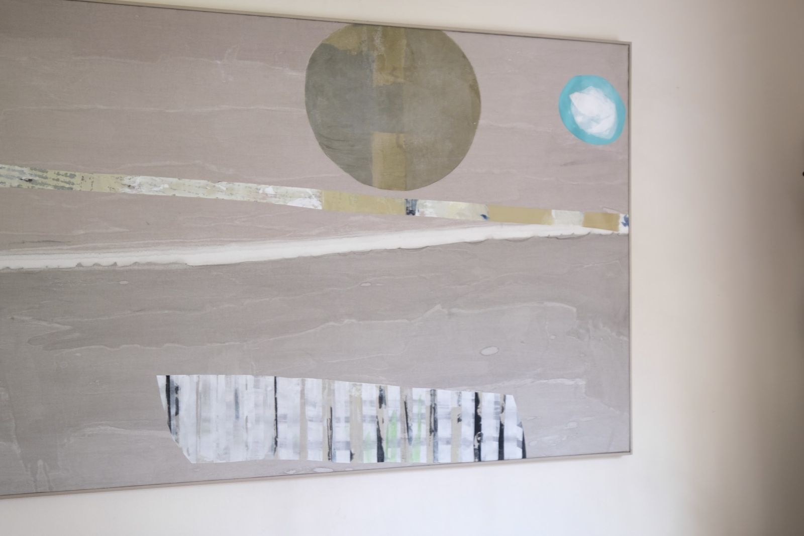 Large Contemporary Abstract Oil Painting On Canvas In Greige Taupe Tones photo buy