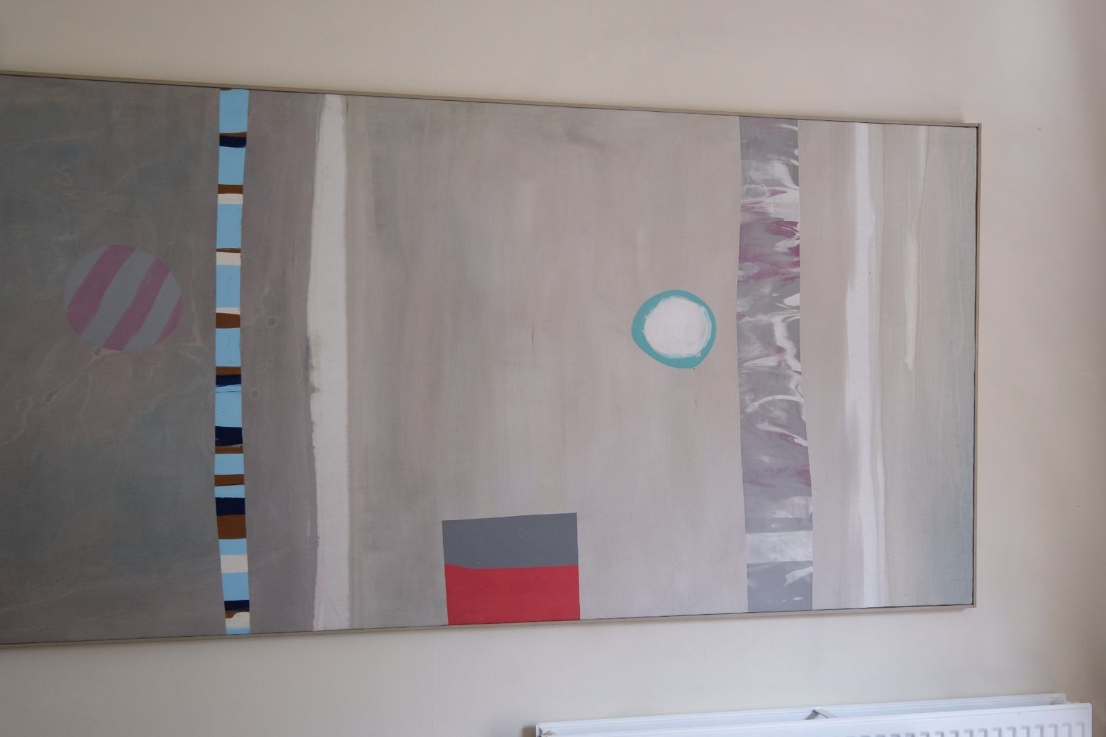 Extra Large Neutral Abstract Oil Painting On Canvas In Soft Greige Tones photo Art