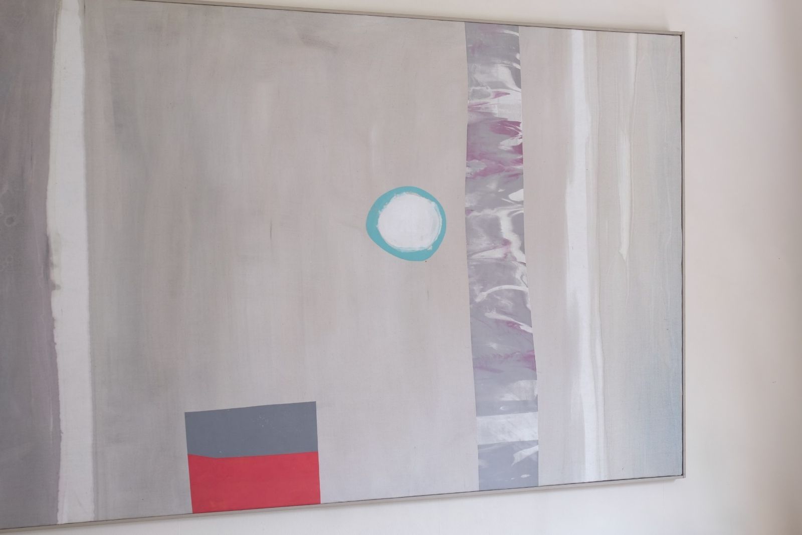 Extra Large Neutral Abstract Oil Painting On Canvas In Soft Greige Tones photo vintage