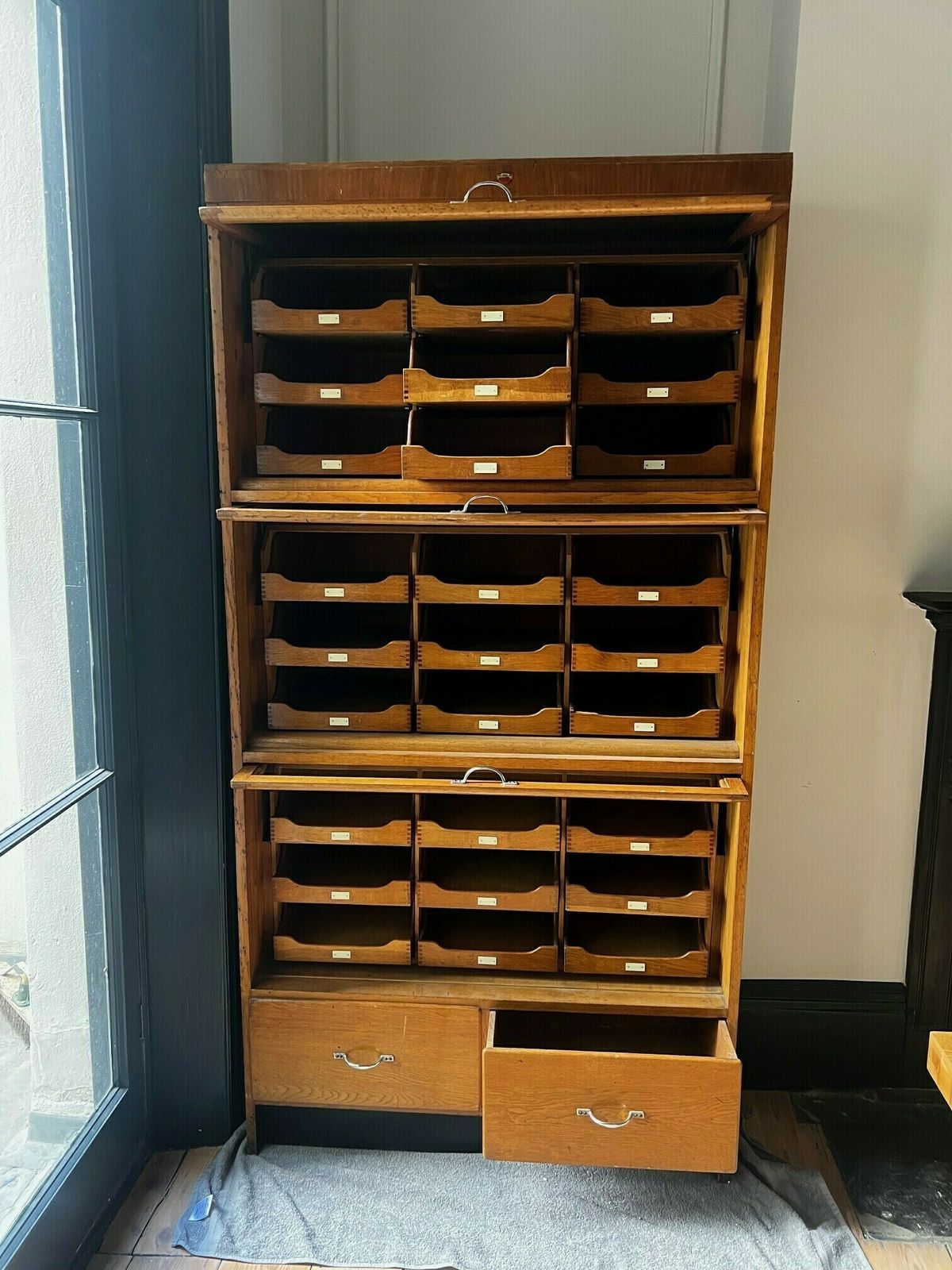 photo furniture Flip Up Haberdashery Cabinet, Early 20th Century