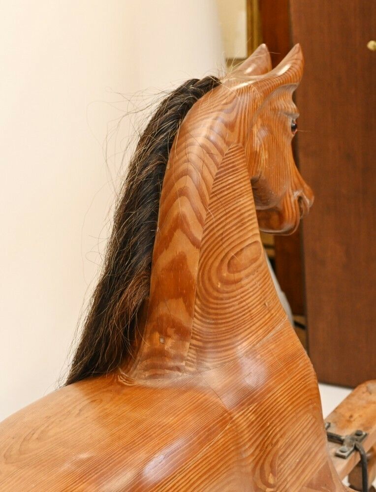 Antique Rocking Horse Carved Wood 1930 Childrens Toys photo 1150.0