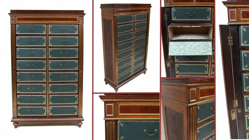 Charles X Cartonnier Chest Drawers French Antique Mahogany 1815