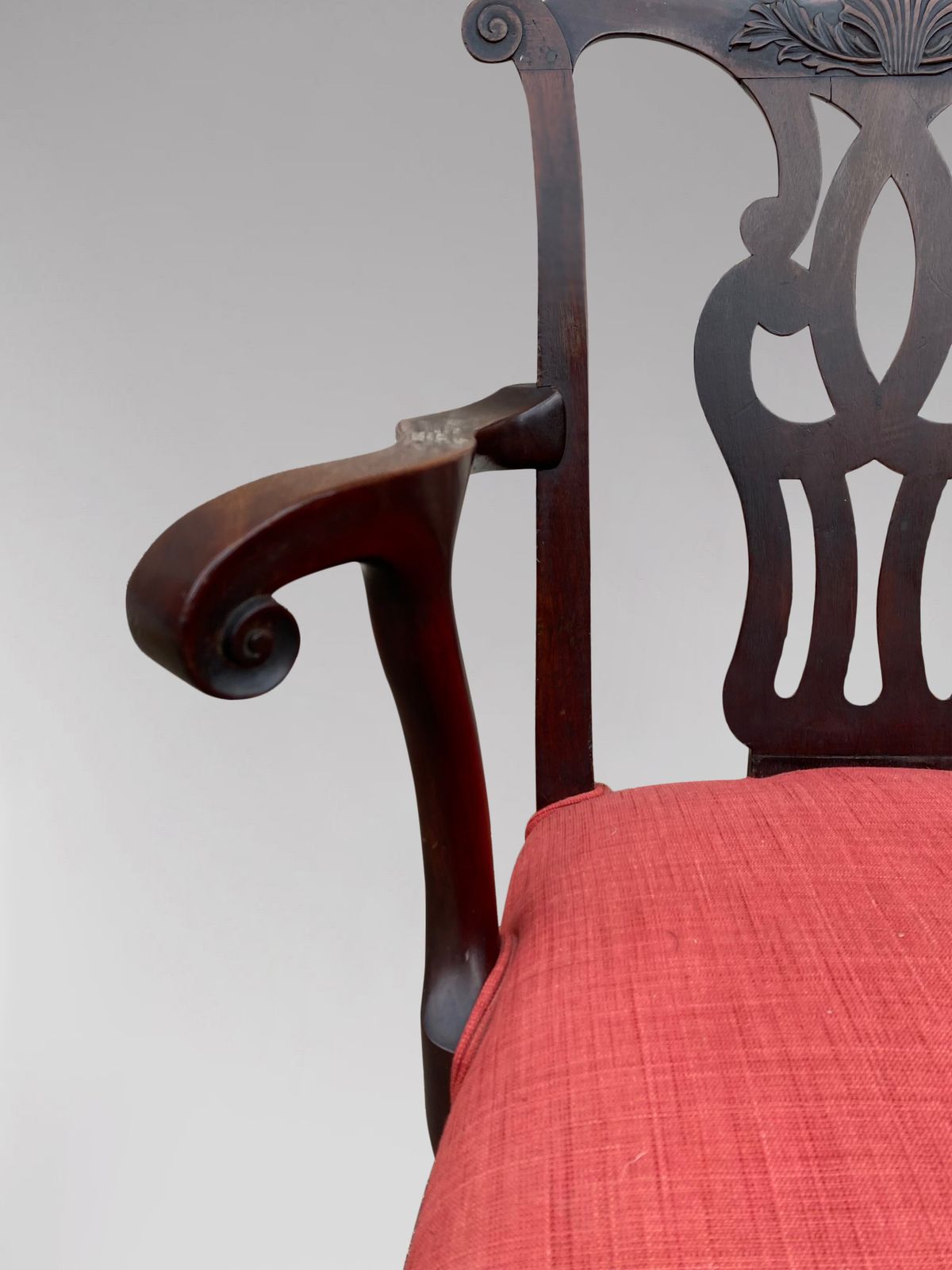 18th Century Georgian Mahogany Chippendale Armchair photo for sale