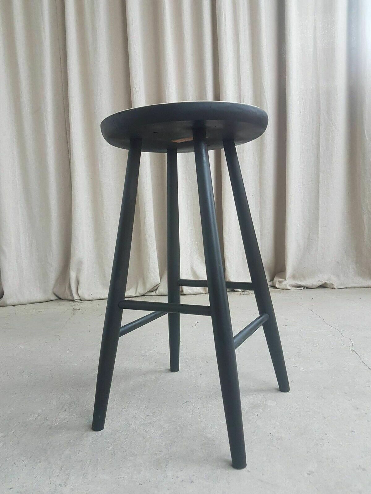 Have One To Sell? Sell It Yourself Vtg Mid Century Hagafors Stolefabrik Swedish Scandi Beech Stool Danish photo 195.5