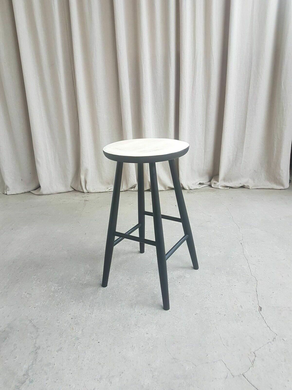 Have One To Sell? Sell It Yourself Vtg Mid Century Hagafors Stolefabrik Swedish Scandi Beech Stool Danish photo vintage