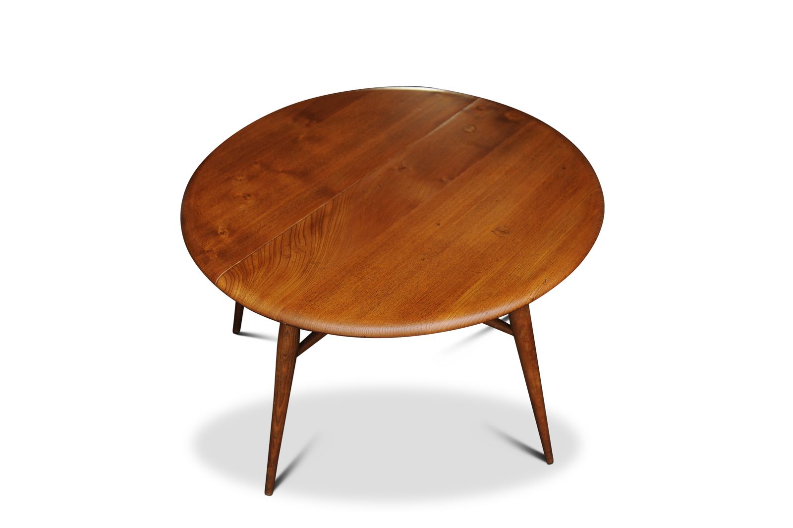 Mid Century Hand Crafted Ercol Elm Drop Leaf Circular Coffee Table Made In England 1960's Ol photo 1210.0