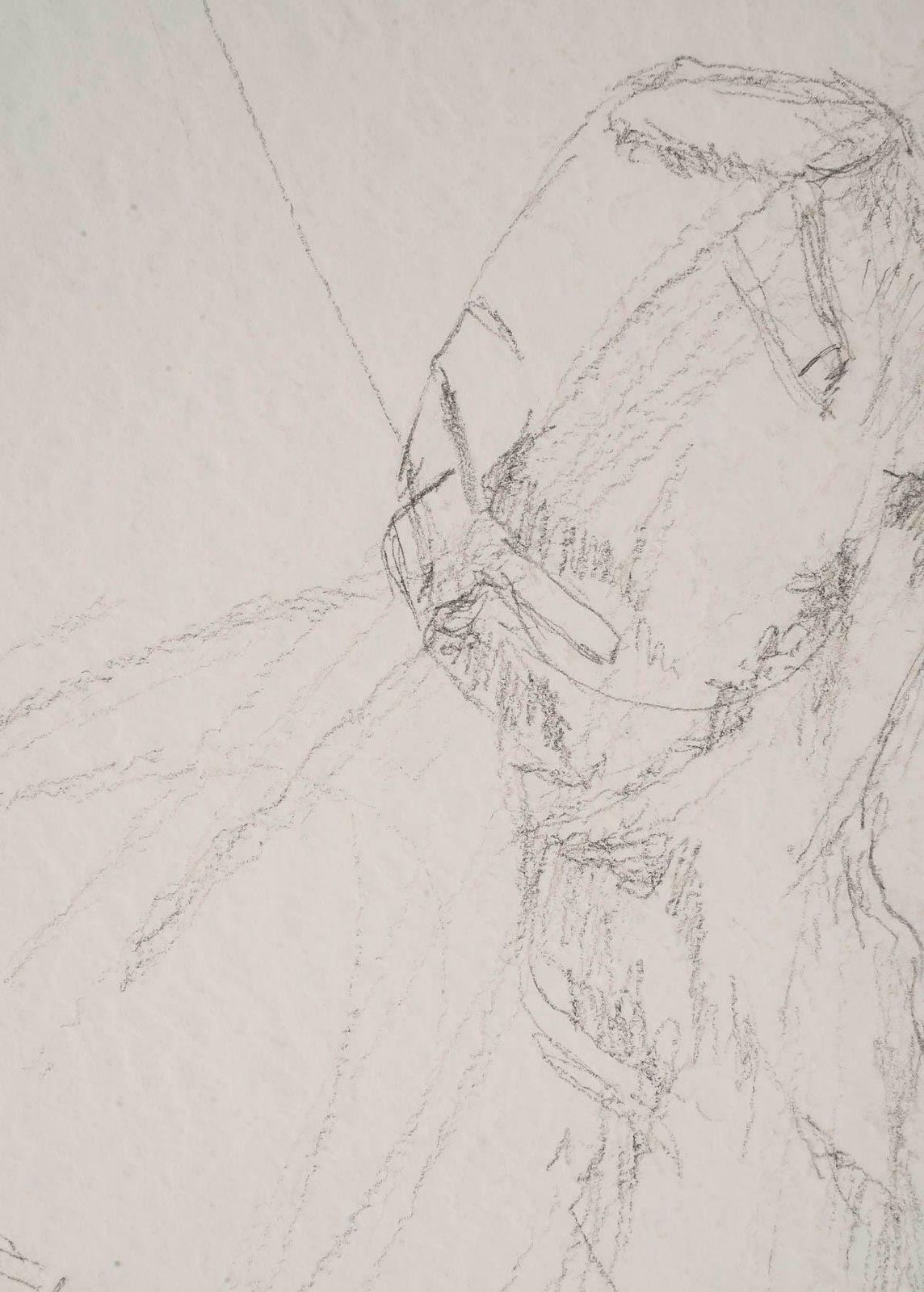 Drawing On Paper, Preparatory Drawing, Man With Balalaika, 20th Century. photo for sale
