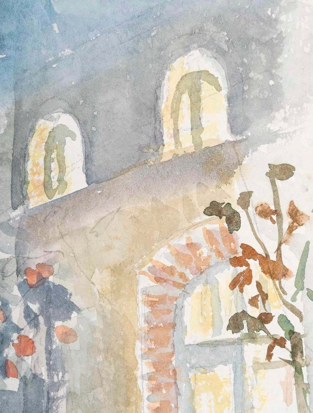 Watercolour Drawing On Paper By Evelyne Luez, 1980 photo furniture