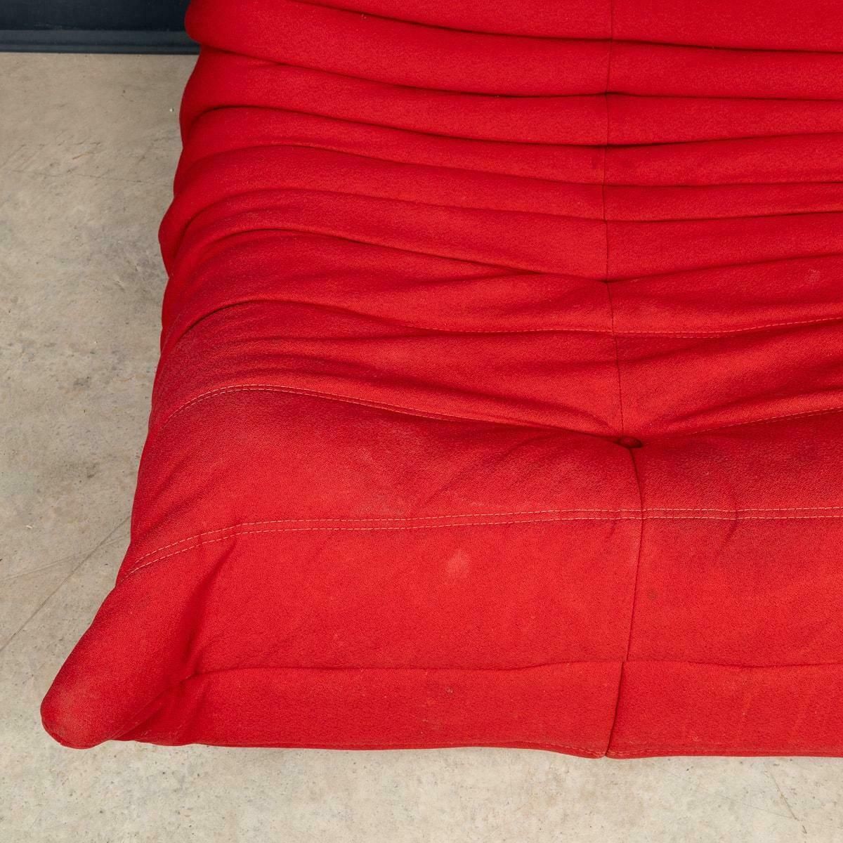 photo vinterior A 21st Century Red "Togo" Two Seater Sofa By Michel Ducaroy For Ligne Roset