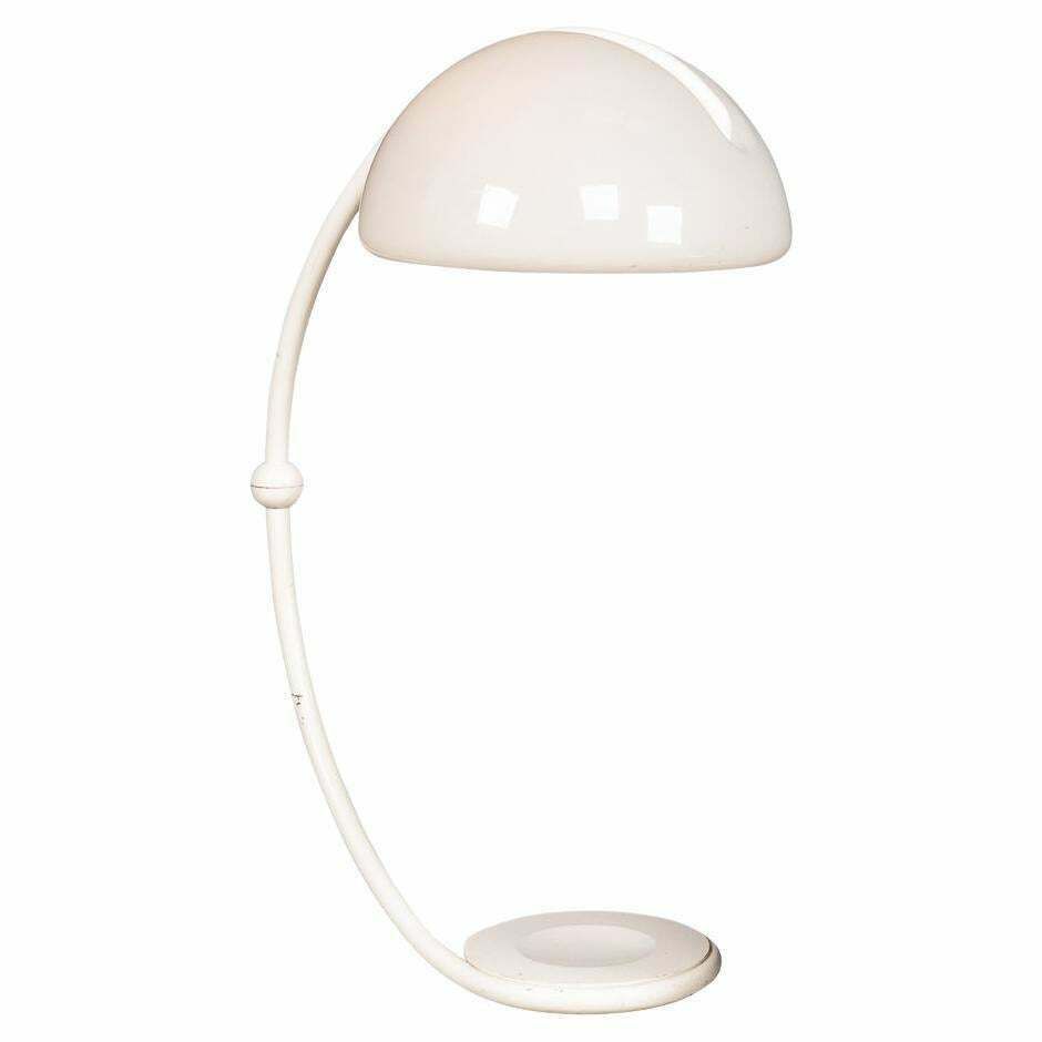 20thc Italian White "Serpente" Floor Lamp By Elio Martinelli For Martinelli Luce