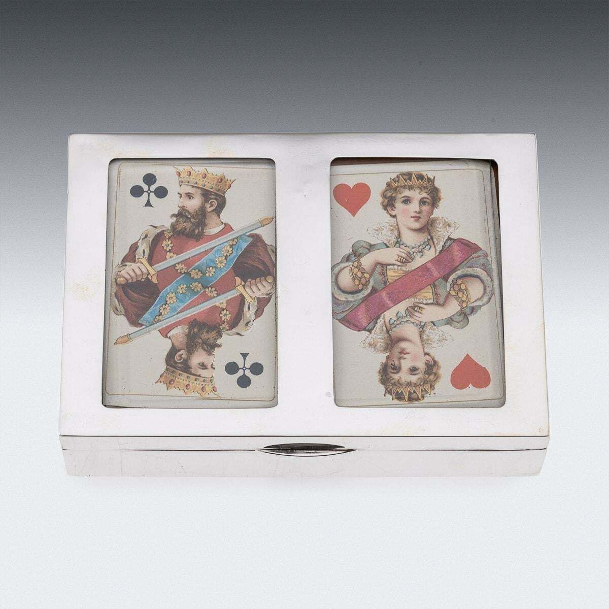 20th Century British Solid Silver Decorative Cigar / Games Box C.1938 photo for sale