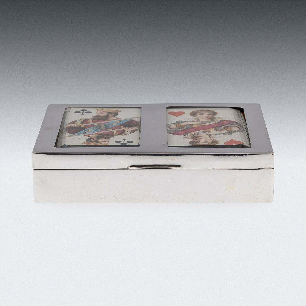 20th Century British Solid Silver Decorative Cigar / Games Box C.1938 photo Home Decor