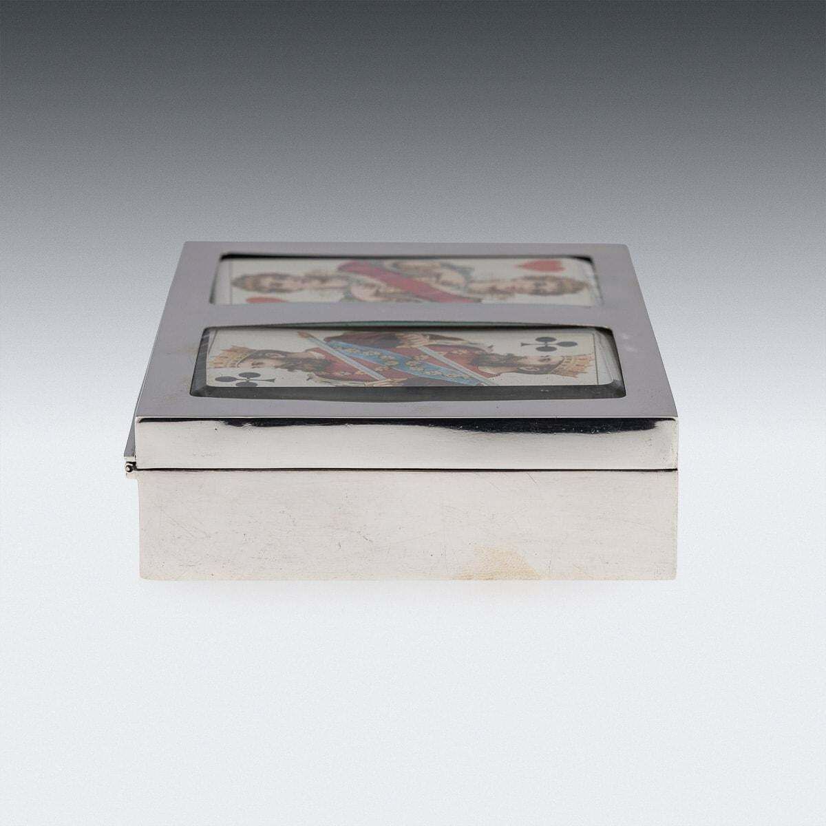 20th Century British Solid Silver Decorative Cigar / Games Box C.1938 photo buy