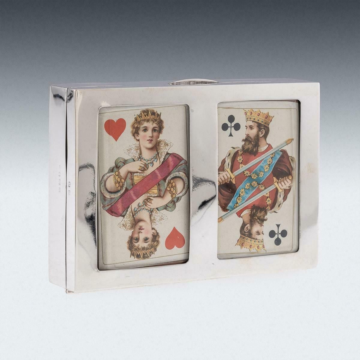 20th Century British Solid Silver Decorative Cigar / Games Box C.1938 photo vintage