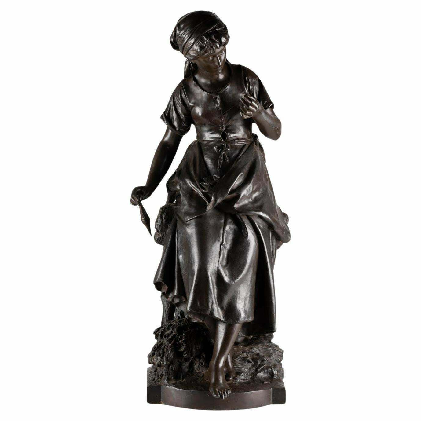 Bronze Sculpture With Brown Patina By Mathurin Moreau, Napoleon III Period. £4,232.57