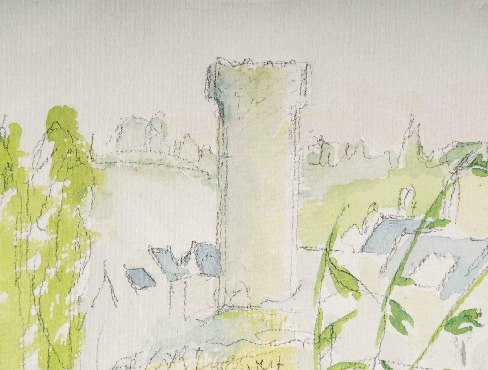 Watercolour On Paper By Evelyne Luez, 1960 1970. photo Art