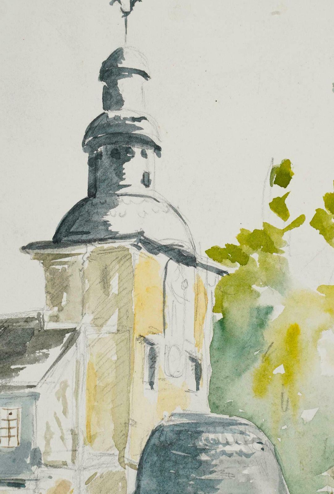 Watercolour On Paper By Evelyne Luez, 20th Century. photo buy
