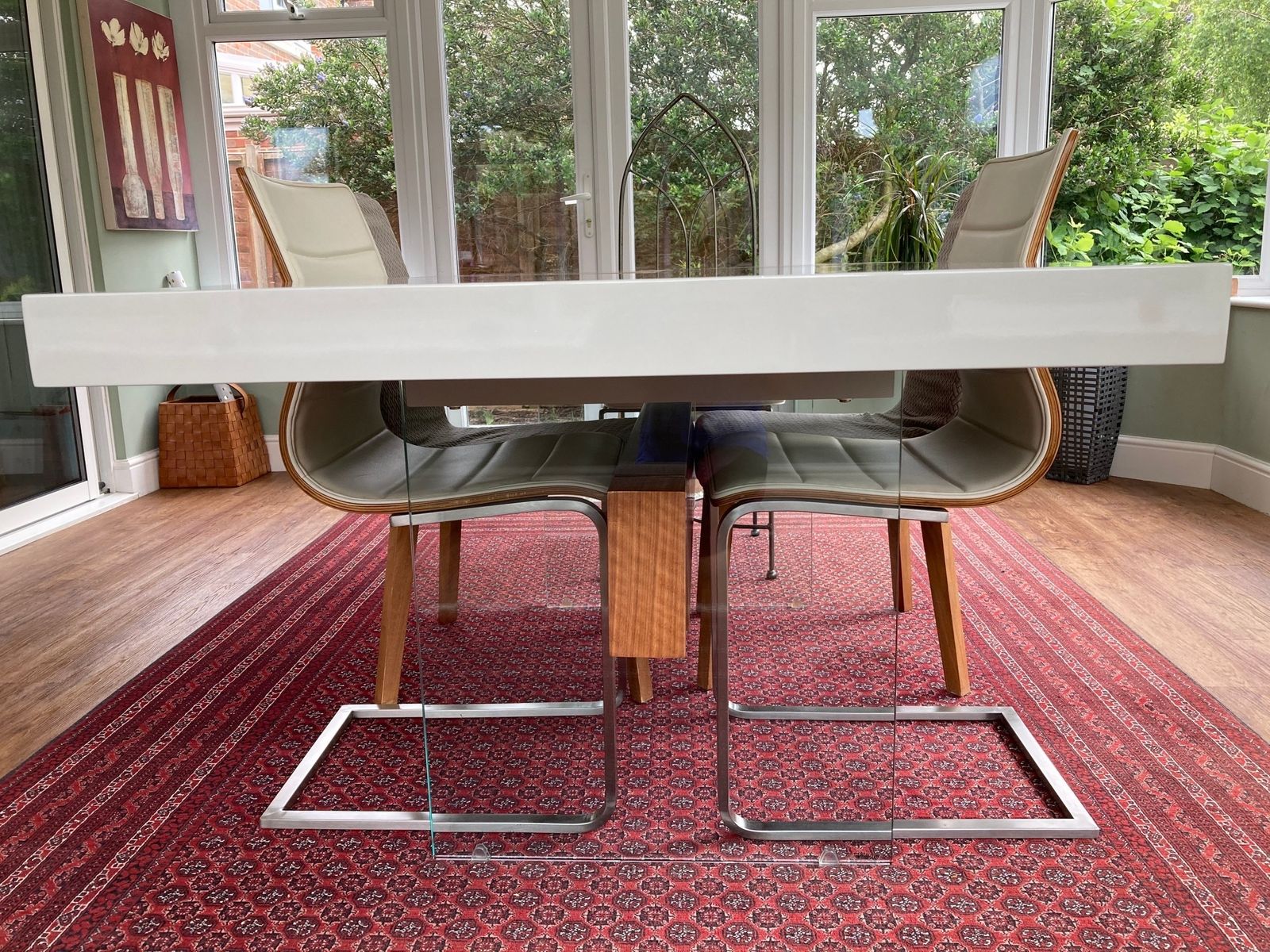 Modern Living Dining Room Table And 2 Cream Chairs photo for sale