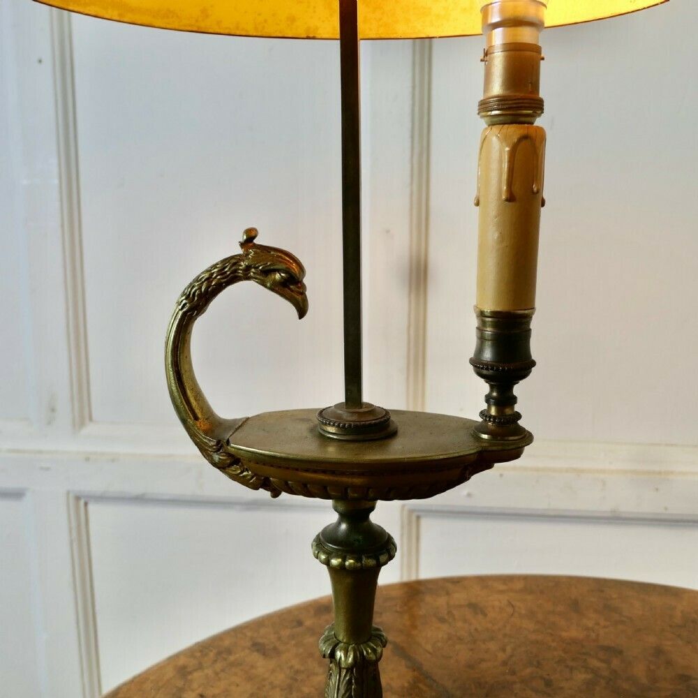 photo furniture French Painted Toleware And Brass Desk Lamp