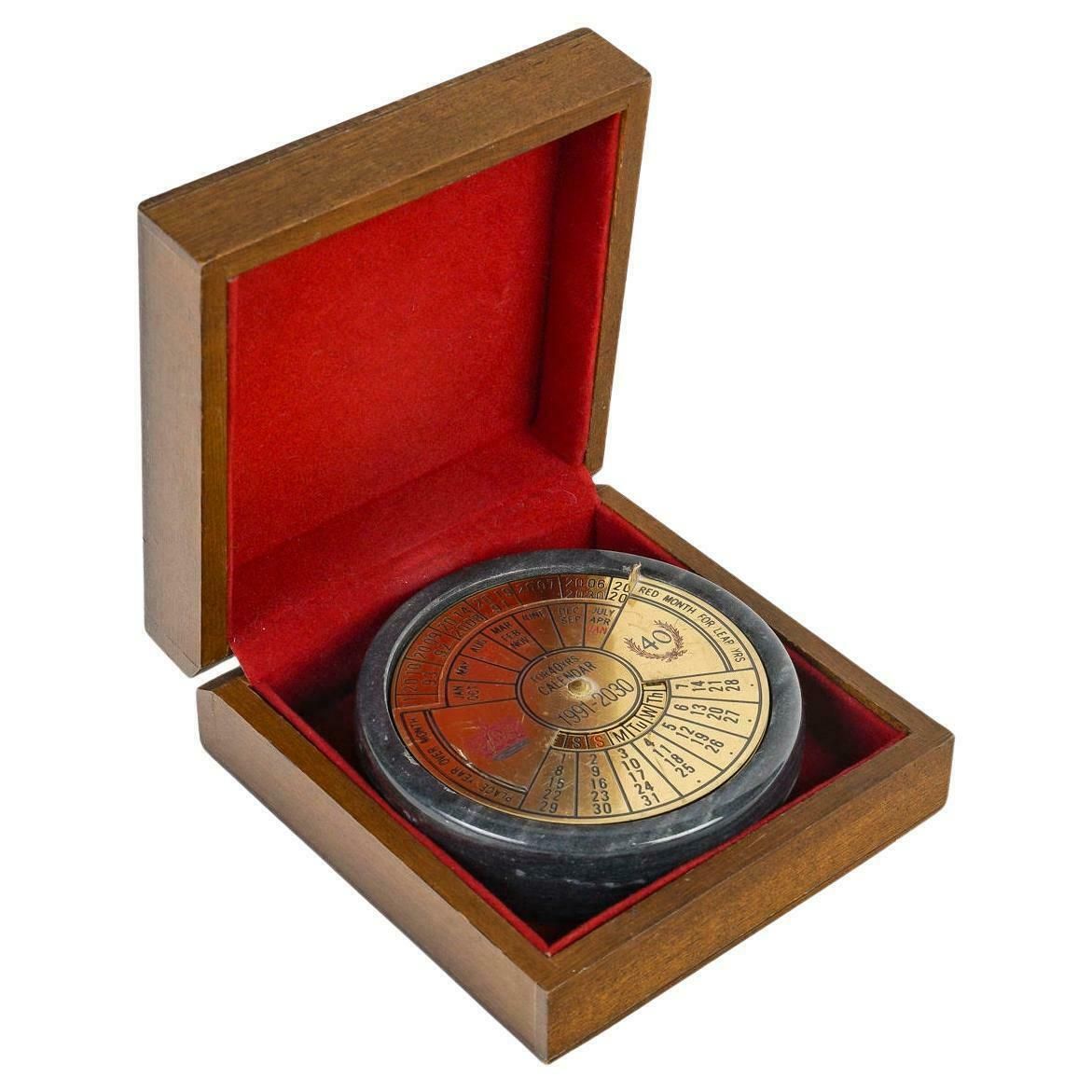 Scientific Calendar In Brass And Marble For The 40 Years, 1991 2030. $193.62