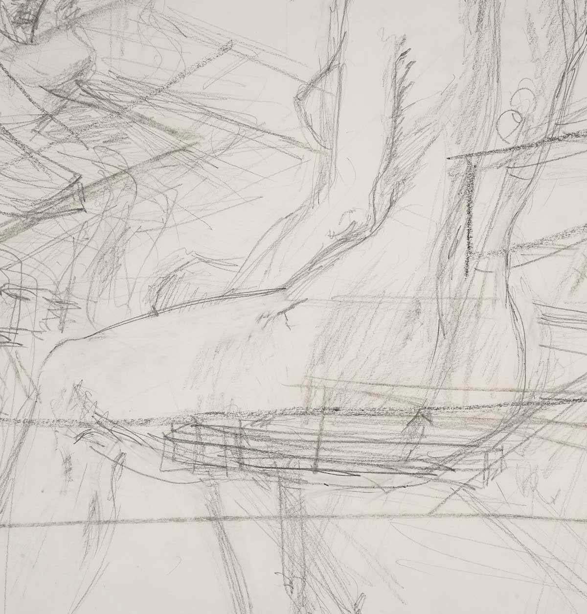 Drawing On Paper, Preparatory Drawing, Young Woman, 20th Century. photo for sale