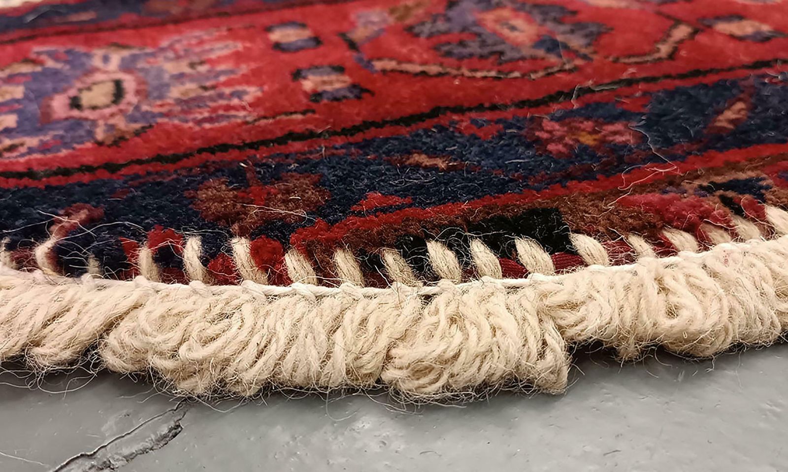 Handmade Rug Doormat Oriental Rug Half Circular Interior Carpet Mat Entrance Way photo vintage