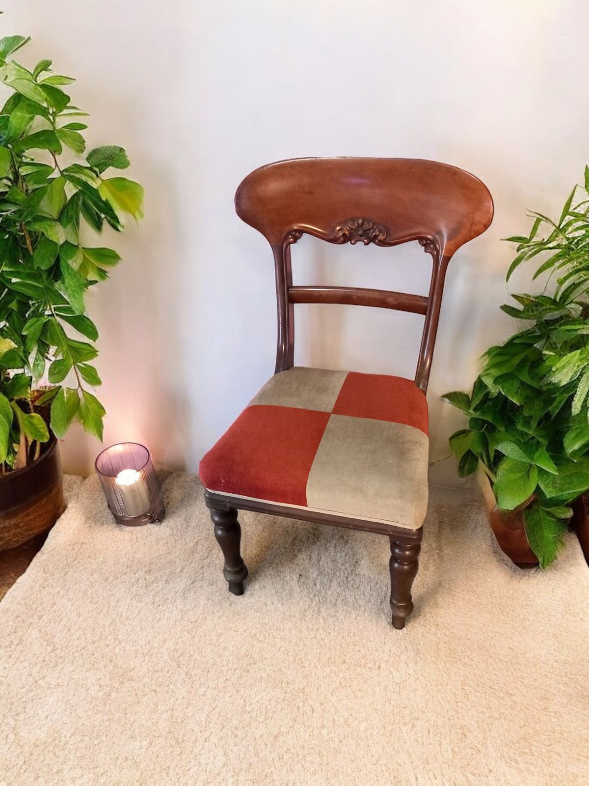 Victorian Mahogany Chair With Turned Legs And Open Back photo for sale