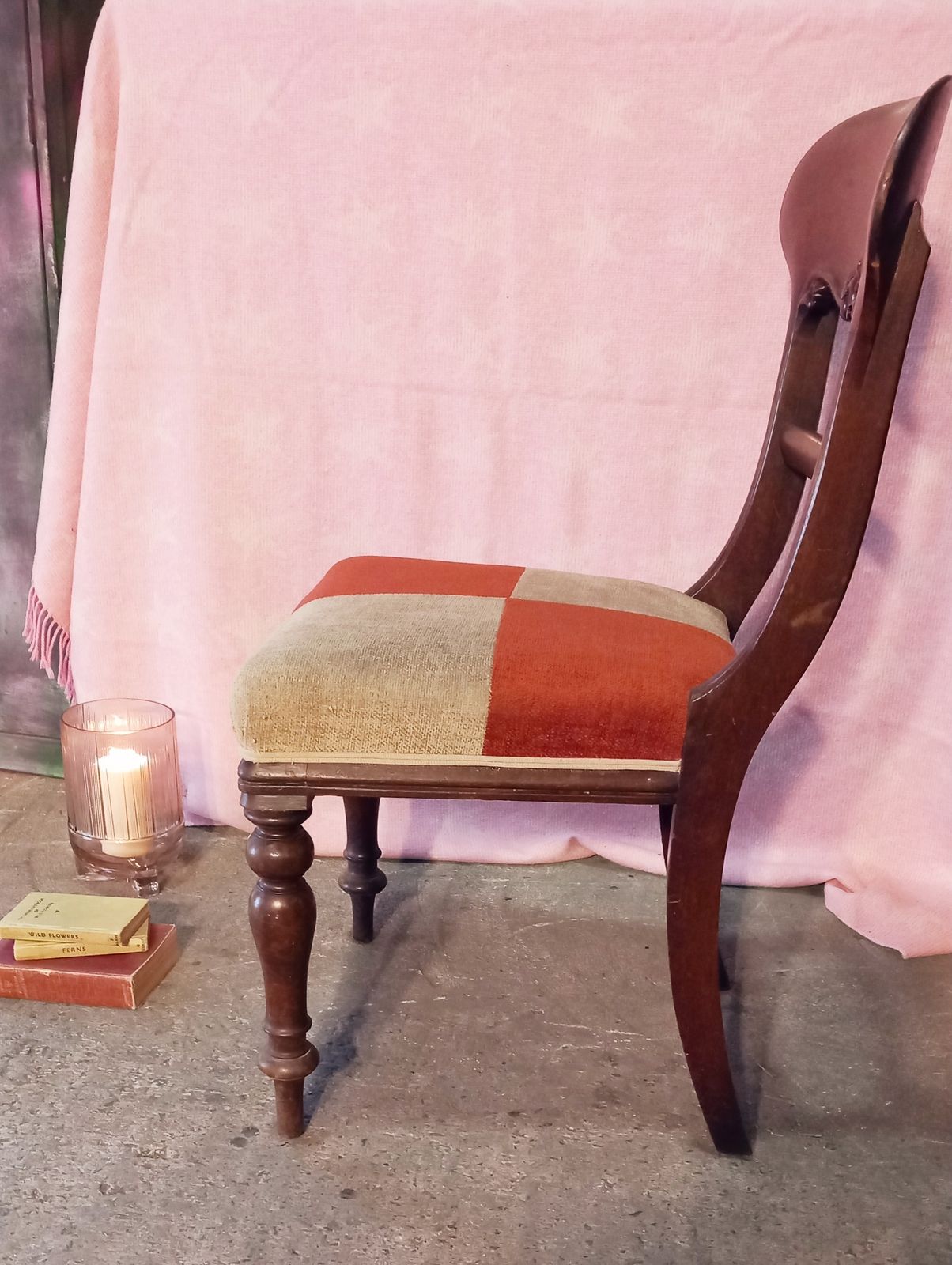 Victorian Mahogany Chair With Turned Legs And Open Back photo Furniture