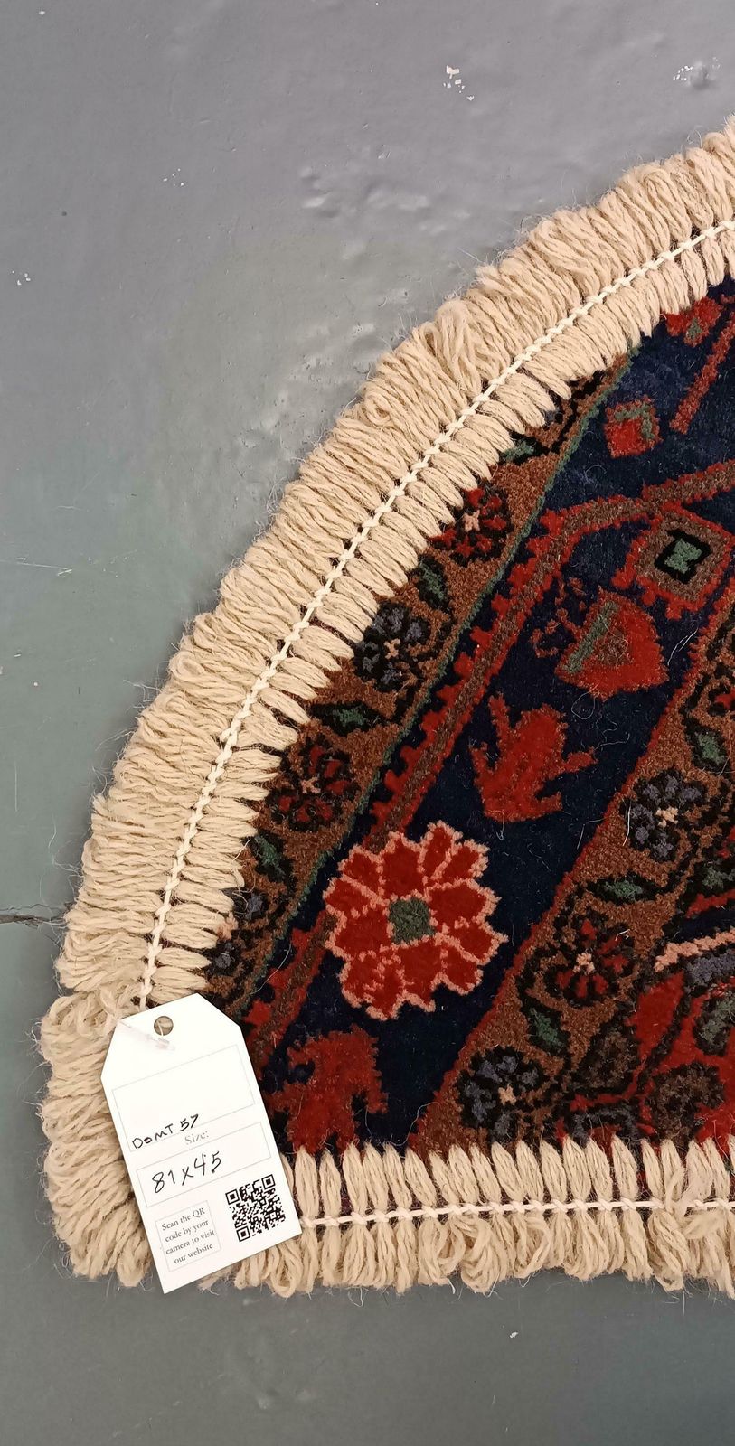 Handmade Rug Doormat Oriental Rug Half Circular Interior Carpet Mat Entrance Way photo for sale