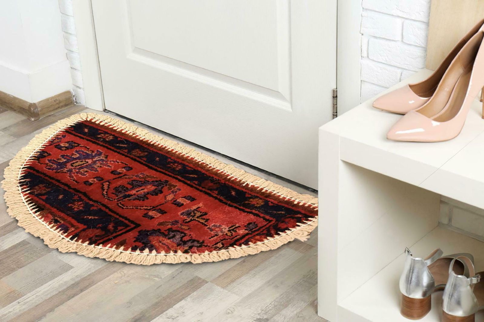 photo for sale Handmade Rug Doormat Oriental Rug Half Circular Interior Carpet Mat Entrance Way