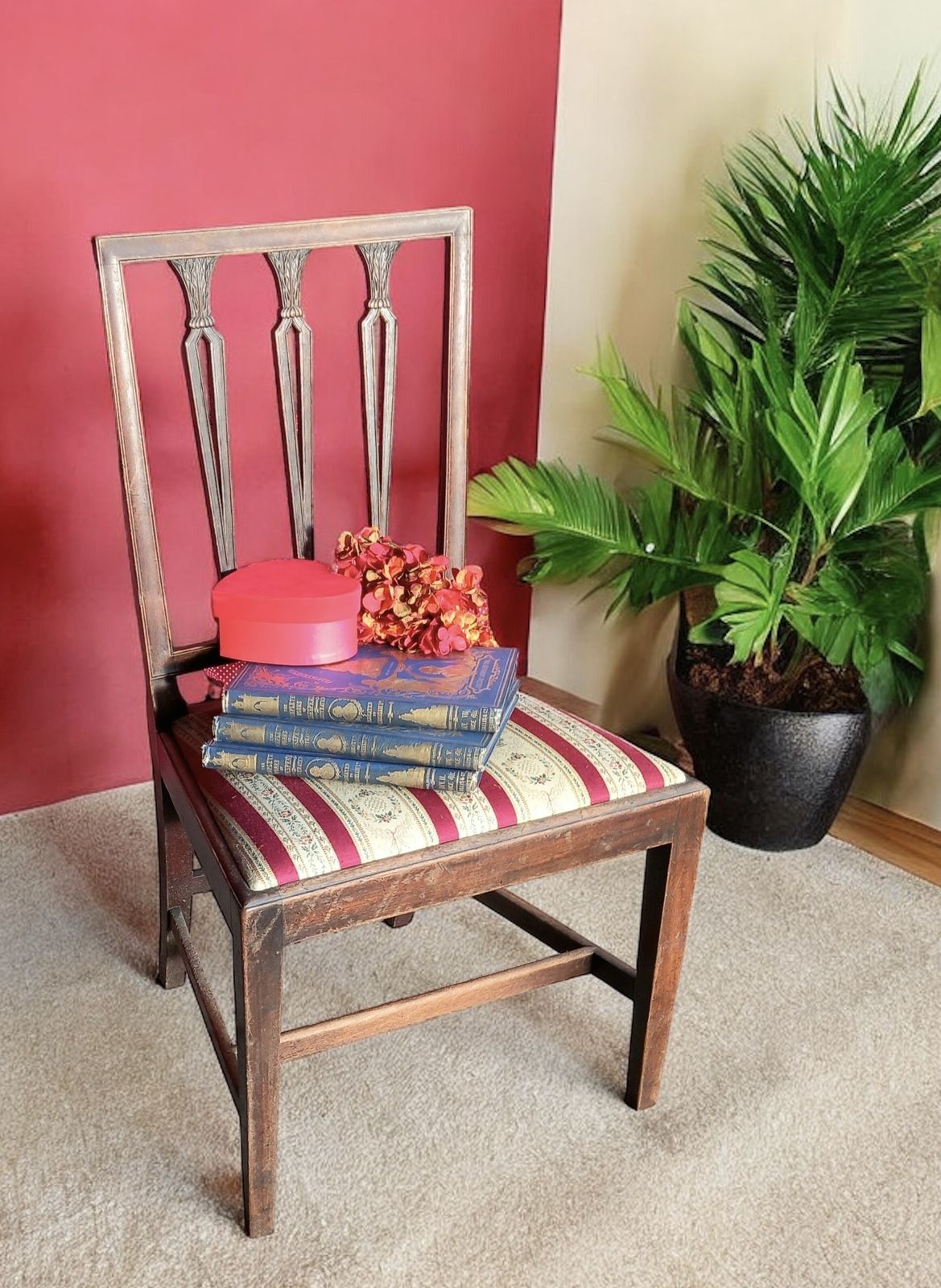 Early Victorian Hepplewhite Style Desk Chair And Two Side Chairs. photo for sale