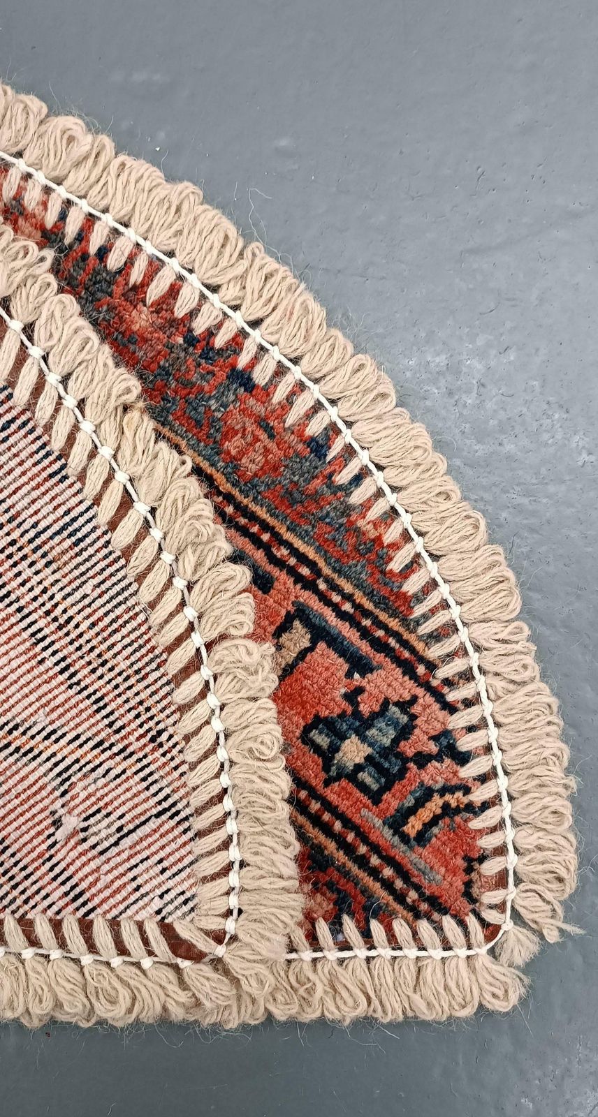 Handmade Rug Doormat Oriental Rug Half Circular Interior Carpet Mat Entrance Way photo for sale