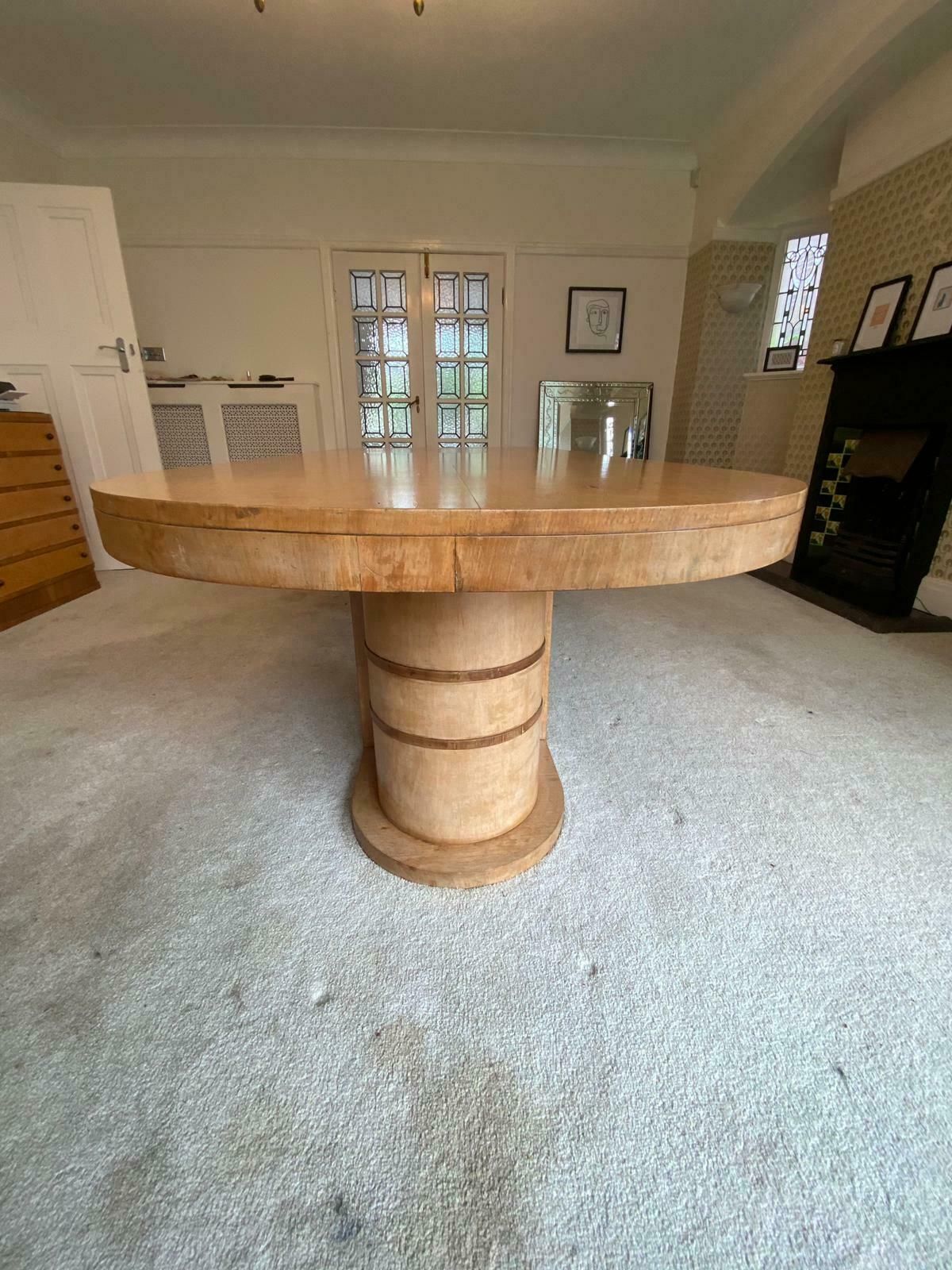 photo for sale Art Deco Dining Suite With Chairs & Sideboard.Circa 1930s. In Birdseye Maple