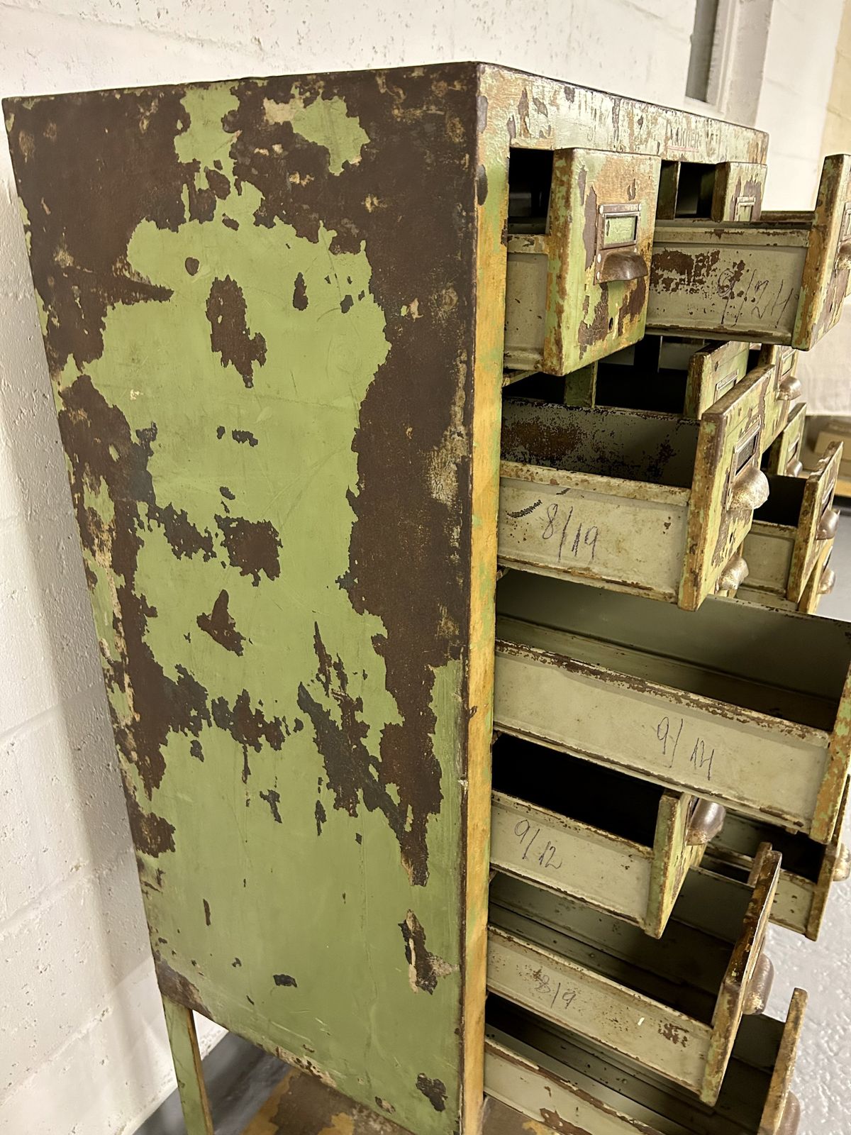 Industrial Bank Of Drawers Filing Chest Painted Metal photo buy